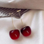 Trendy Korean Cherry Drop Earrings